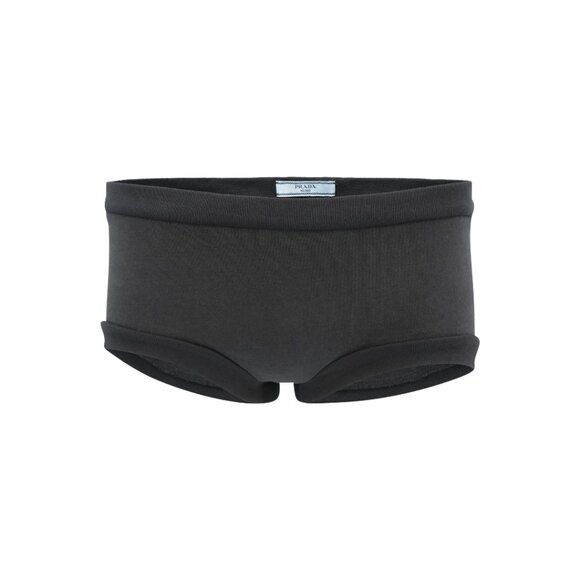 Prada mini shorts from the Spring 2019 runway collection in black. Made from 100